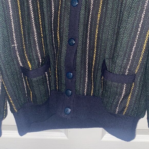 Vintage 70s wool and suede stripped jacket very rare 42​ - Picture 3 of 11